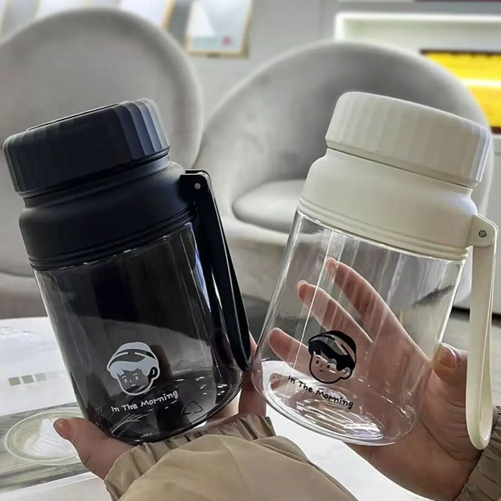 

Portable 1000ML Water Bottle Black White Plastic Water Cup Clear Transparent with Belt Sports Kettle Outdoor Sport