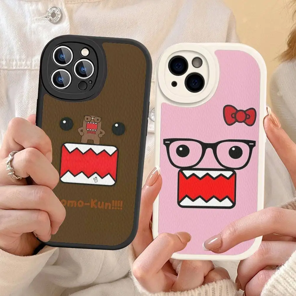 

Cute Domo Kun Fashion Design Ins Phone Case Hard Leather For IPhone 14 13 16 Mini 15 14 11 12 Pro Max Plus Fundas