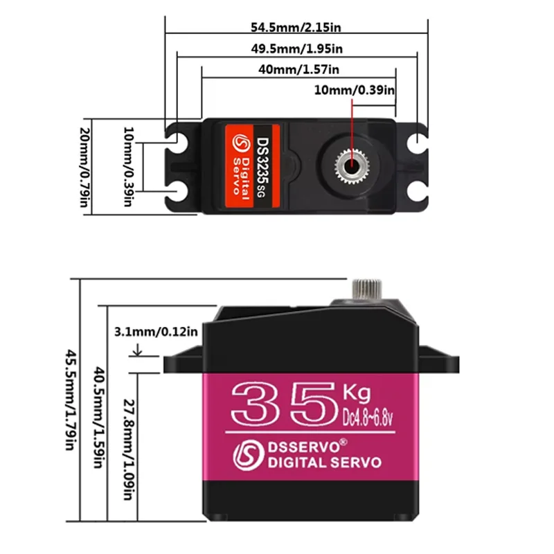 4 個/セット 35KG デジタル DS3235 サーボモーター 180/270 °   高トルクメタルギアサーボおもちゃの部品 1:8 1:10 1:12 RC カー車両ロボット用