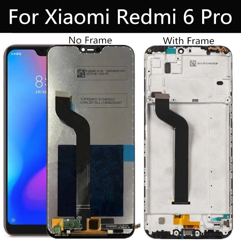 5.84'' For Xiaomi Redmi 6 Pro LCD DIsplay Touch Screen Digitizer Assembly For Xiaomi Mi A2 Lite LCD Touch