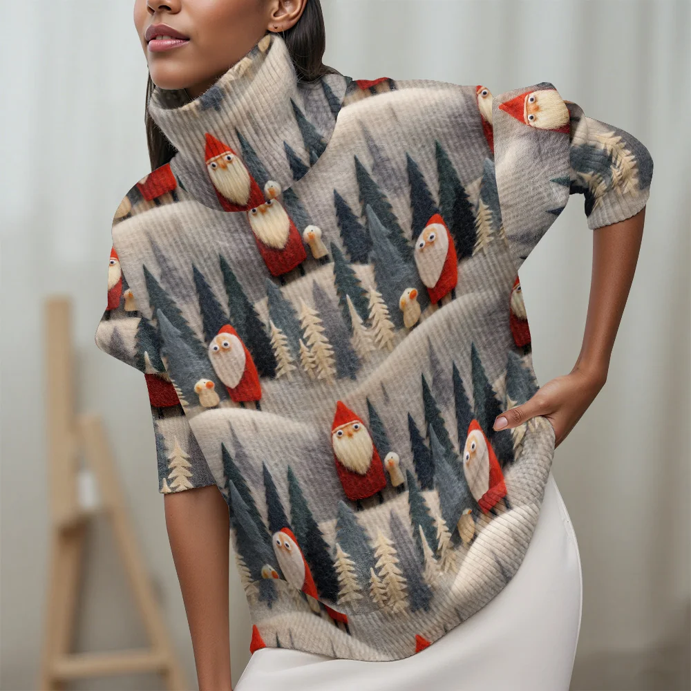 

Festival party casual women's sweater colored geometry Women's sweater 2025 New Women's Christmas Turtleneck sweater