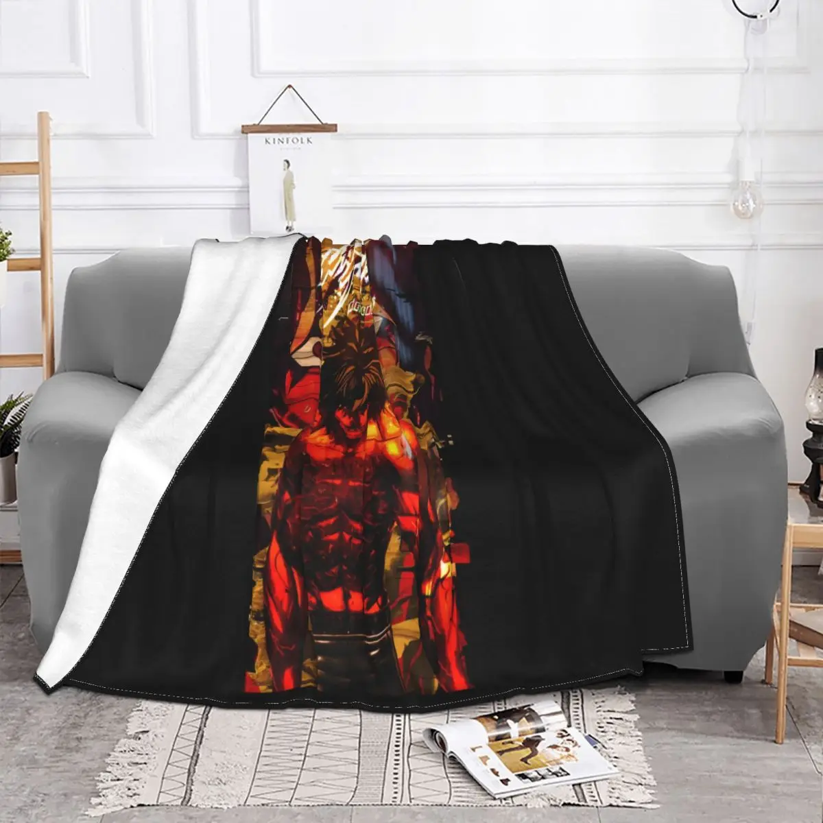 Ohma Tokita Kengan Ashura Martial Plush Knee Blanket Throw Blanket Home And Decoration Throw Blanket