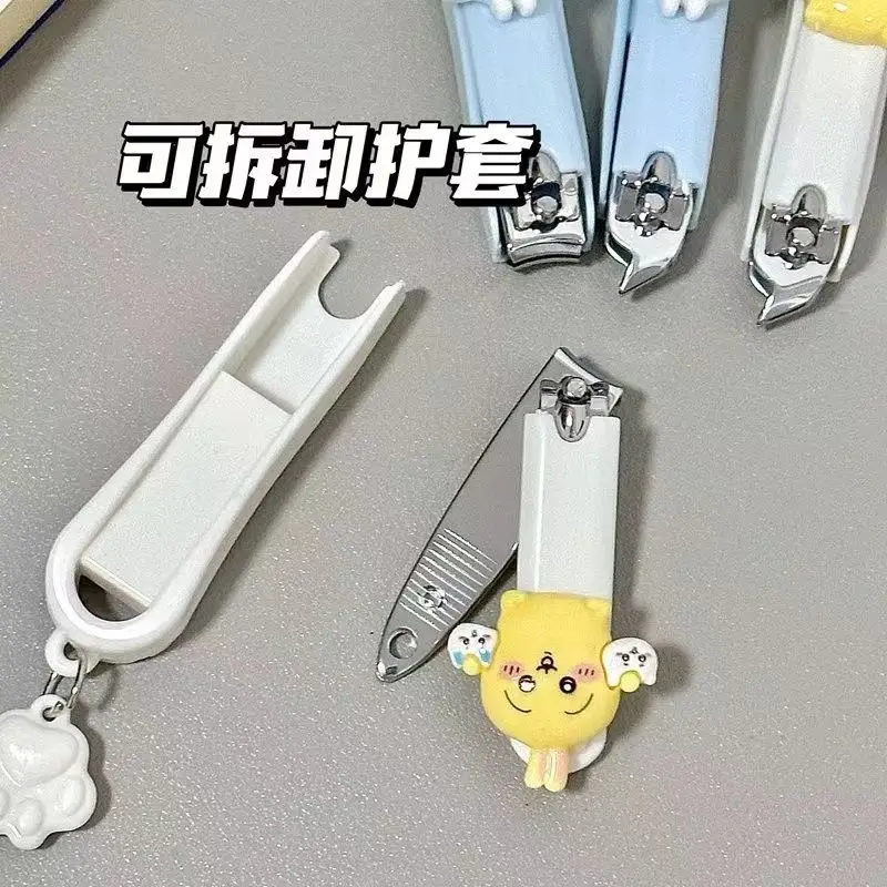 2Pcs Kawaii Miniso Chiikaw Nail Knife Usagi Hachiware Cute Anime Girl High Beauty Portable Student Household Small Nail Clippers