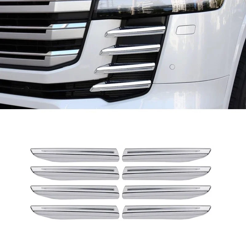 Fog Lights Lamps Eyelid Eyebrow Strip Cover Trim Front Lower Bumper Grille Gril For Toyota Land Cruiser 300 Lc300 2021 2022 2023