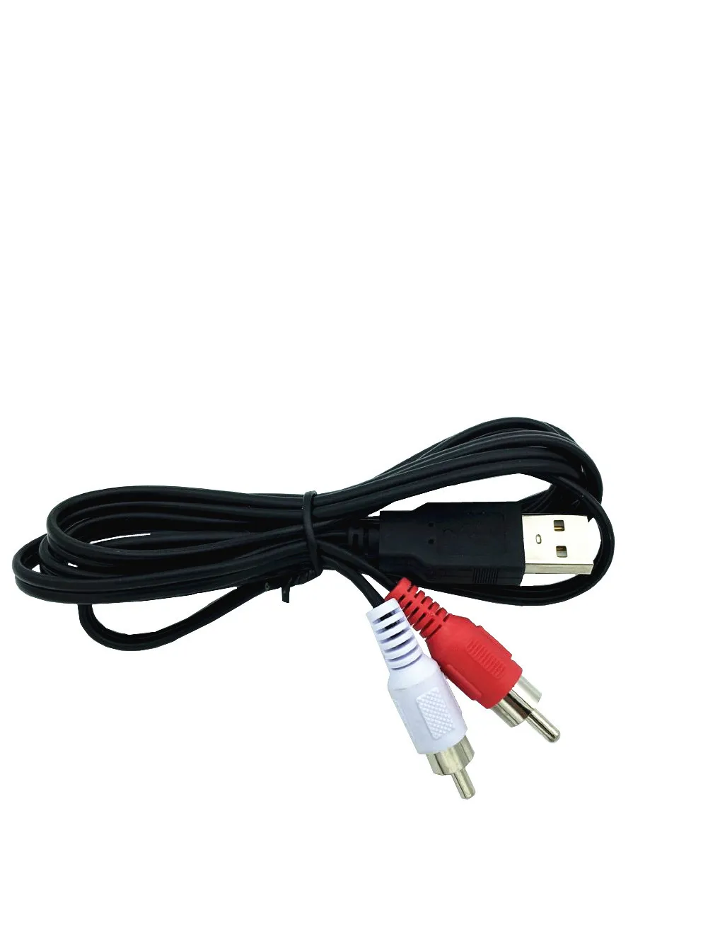 1.5m  USB A Male to 2 RCA Phono AV Cable Lead PC TV Aux Audio Video adapter