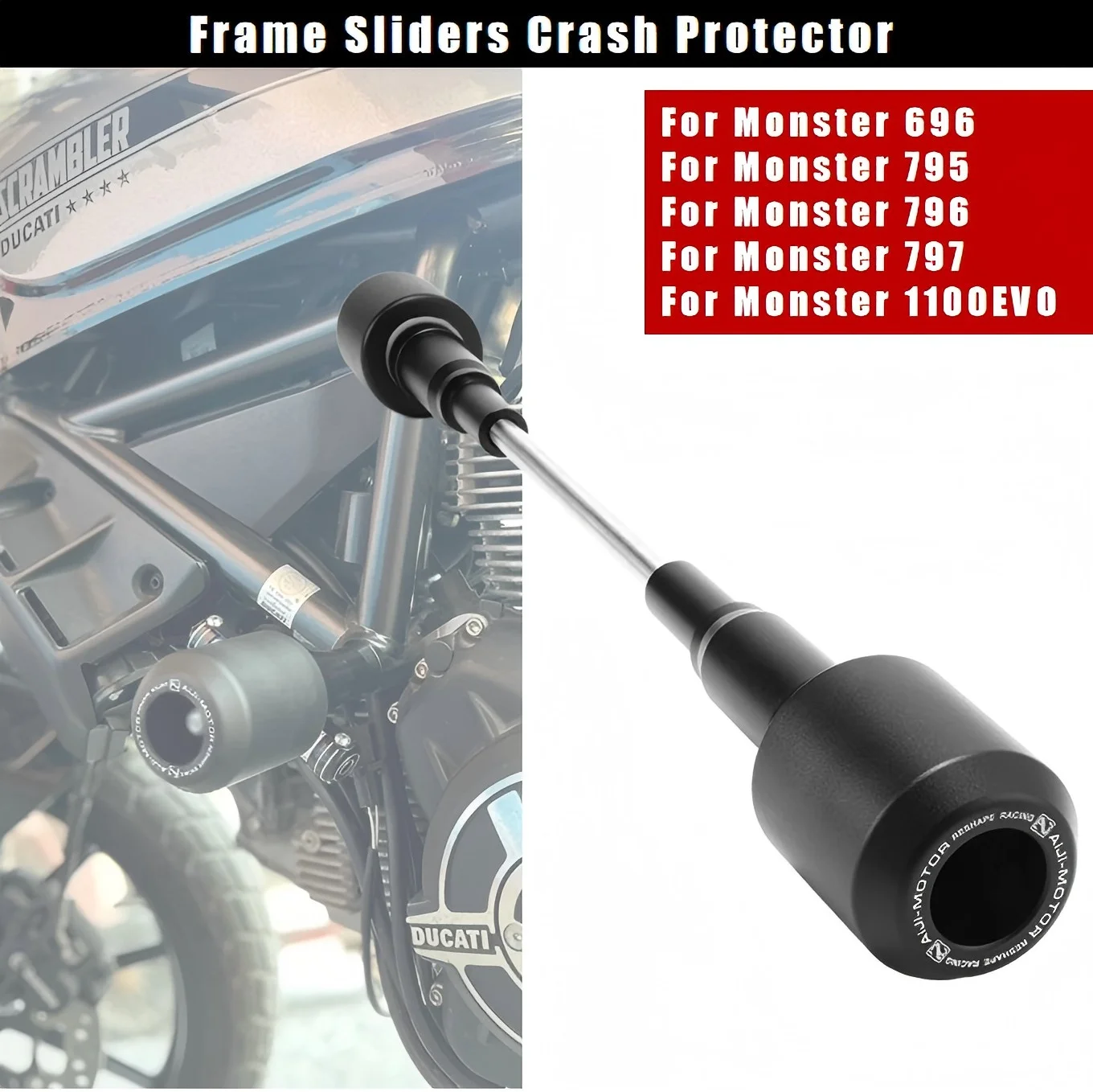 

Для Ducati Monster 696/795/796/797/1100EVO- Ползунки рамы, защита от столкновений, защита от падения