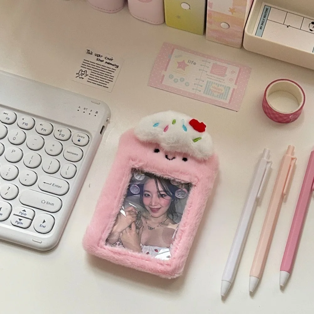 

Creative Plush Cartoon Photocard Case Furry Cute Cards Sleeve Photo Card Holder School Office