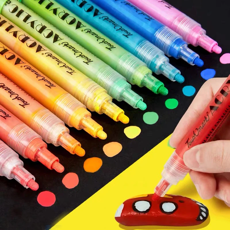 

60/48/36 Color Acrylic Paint Markers-2.0mm Metallic Sparkle Art Glitter Pens for Rock,Ceramic, Glass, Wood, Fabric,Canvas, Mugs,