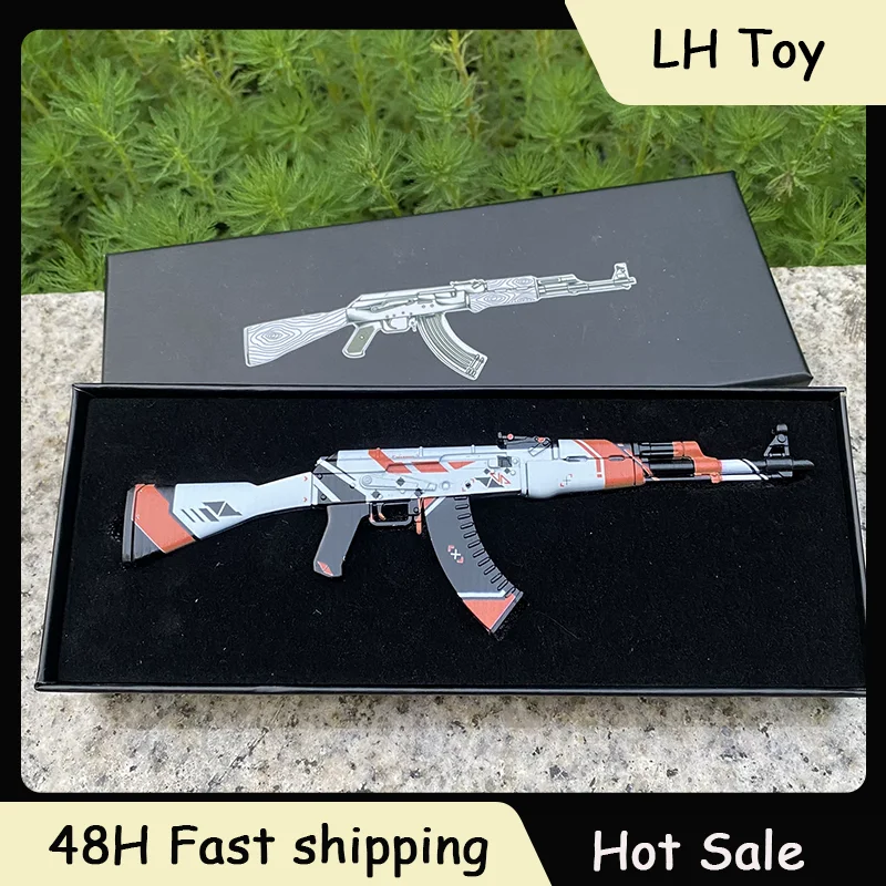 18cm GO'S Game Peripheral AK47 Asiimov Model Desktop Ornament Zinc Alloy Toy Model Gun Skin Collections Gifts Decorations