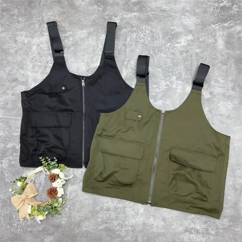 

Johnature New Utility Vest Workwear Practical Sleeveless Summer Casual Women Tops