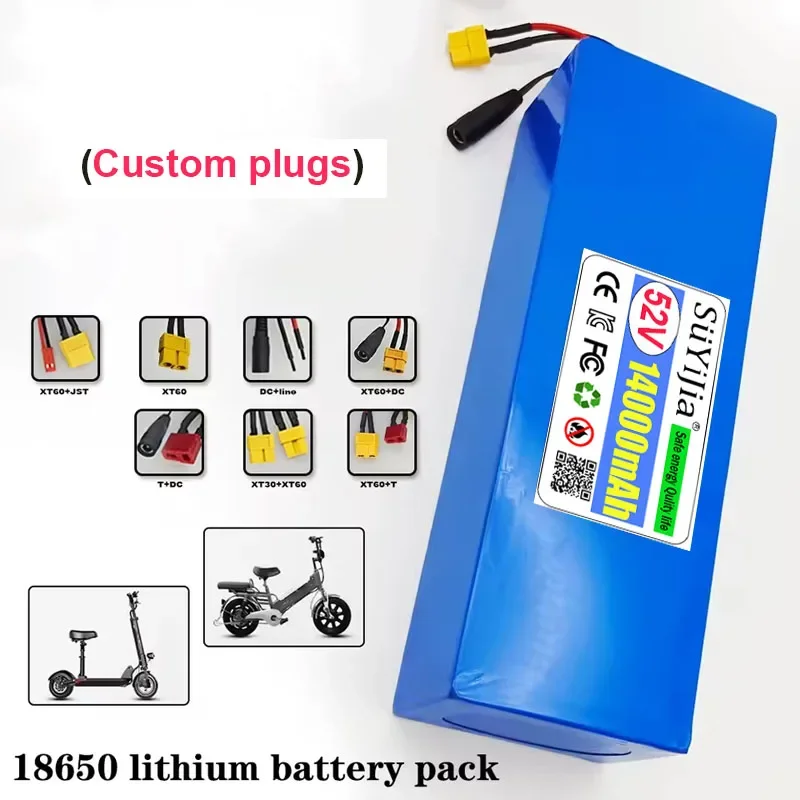 Batterie 14S4p Pack De Batterie 52V 14AH 18650 Batterie Au Lithium Avec BMS Pour La Voiture D'équilibre/ Vélo/Scooter/Tricycle