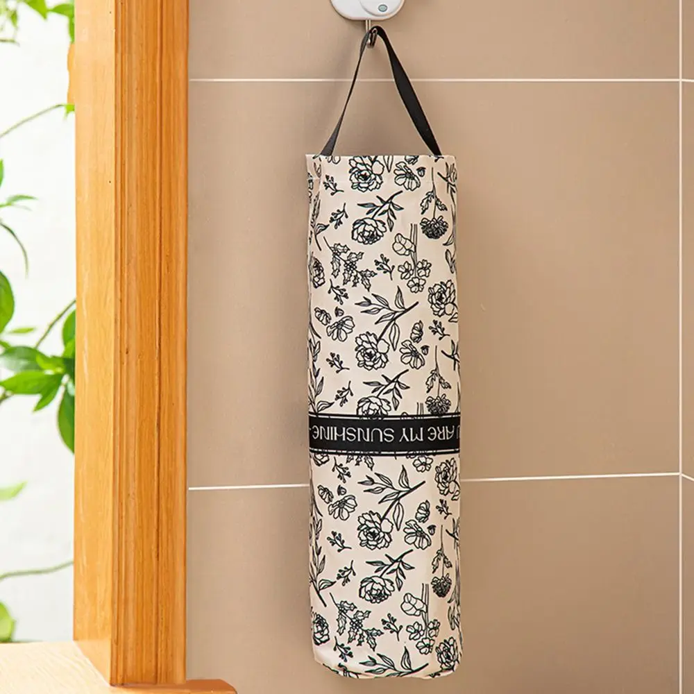 

Cartoon Pattern Grocery Bag Holder Bottom Opening Wall Mounted Garbage Bag Organizer Smooth Extraction Space-Saving