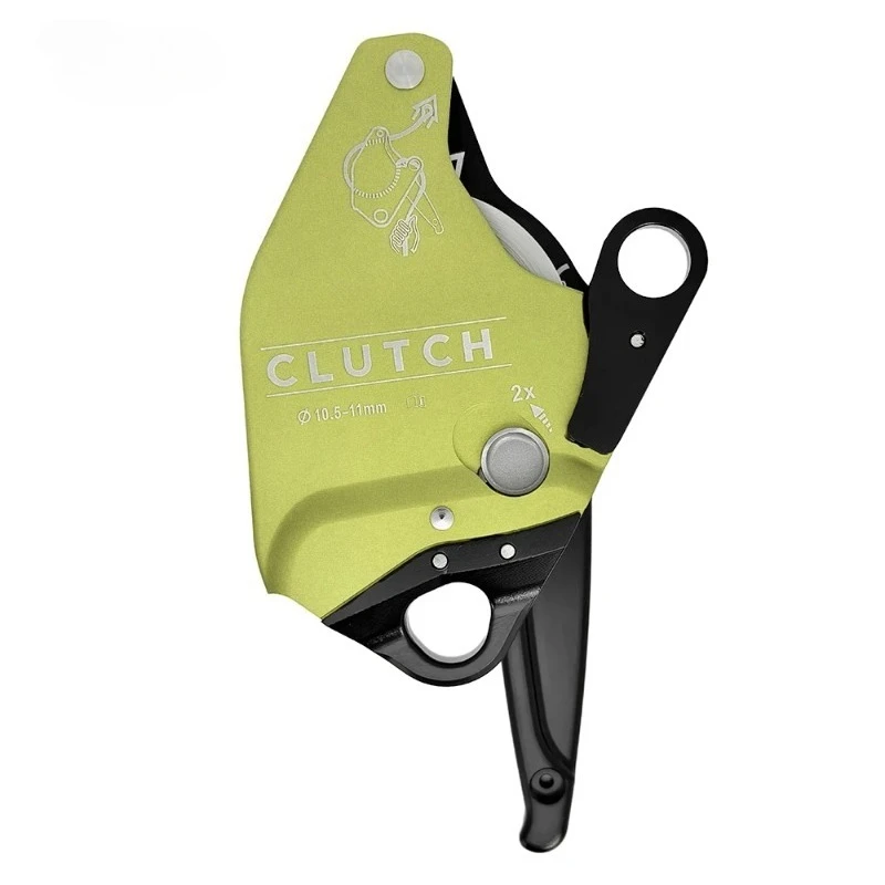 Clutch Protector One-way Braking Pulley, Protection Descender for Aerial Work Rope Rescue Ascent Descent Device
