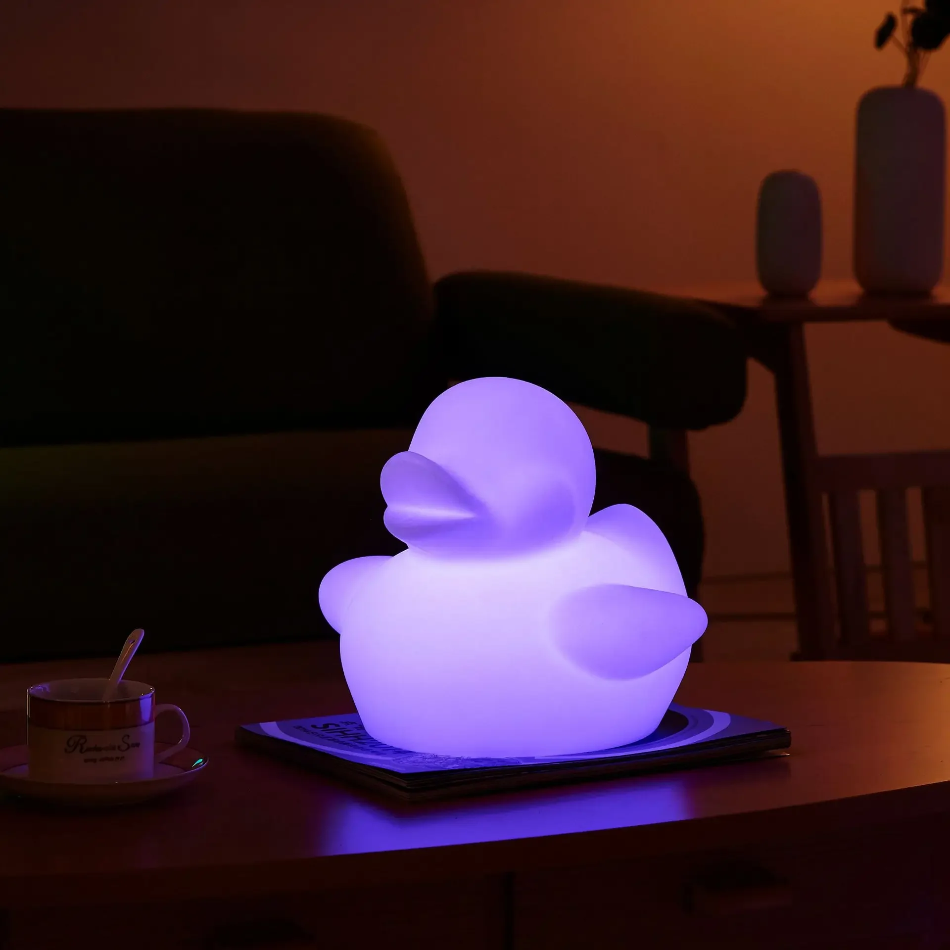 LED Colorful Swimming Pool Floating Duck Light Waterproof Remote Control Night Light Rotational Molding Decorative Light