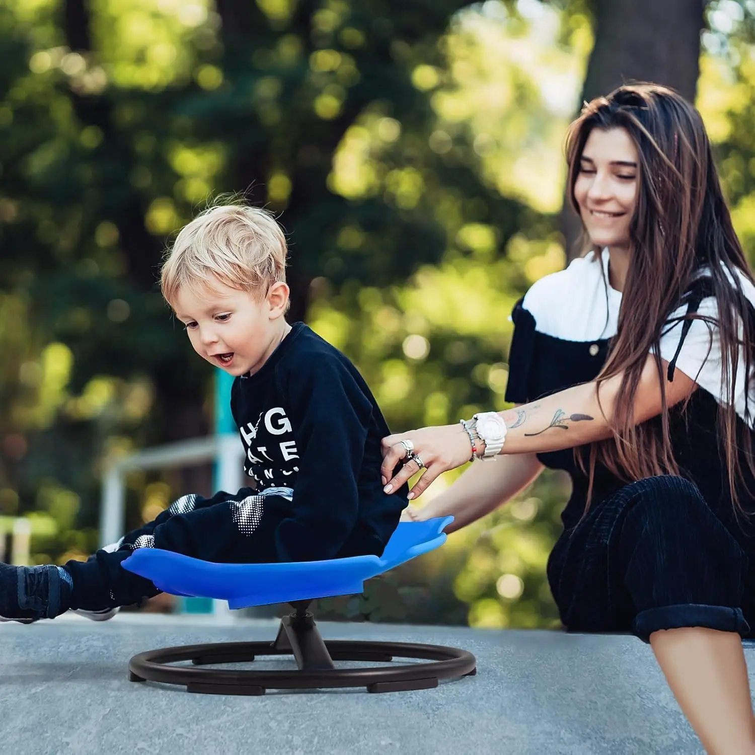 Prodotti sensoriali sedia girevole per bambini per bambini autistici sedia da Spinning sensoriale sedile girevole sensoriale Indoor/Outdoor-migliora l'equilibrio e