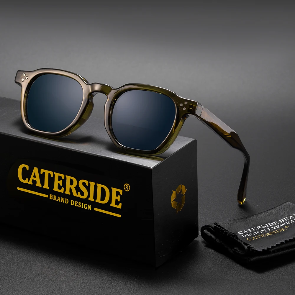 CATERSIDE New Retro Punk Square Sunglasses Men Small Frame Personalized Design Sun Glasses for Women Travel Party Festival Gift