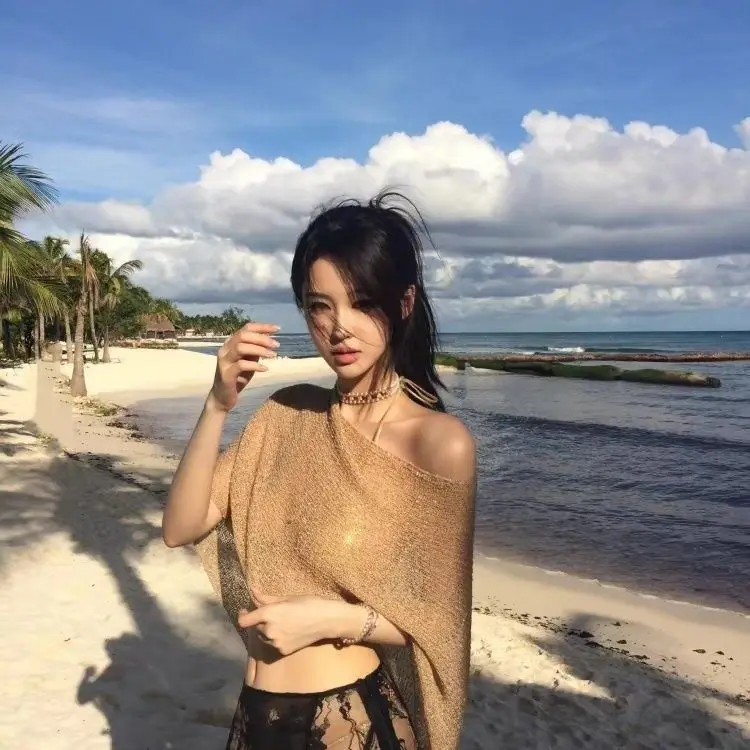 

Женский летний ажурный солнцезащитный ремень Beach Vaion с подвесным ремнем Ne awl, модный топ