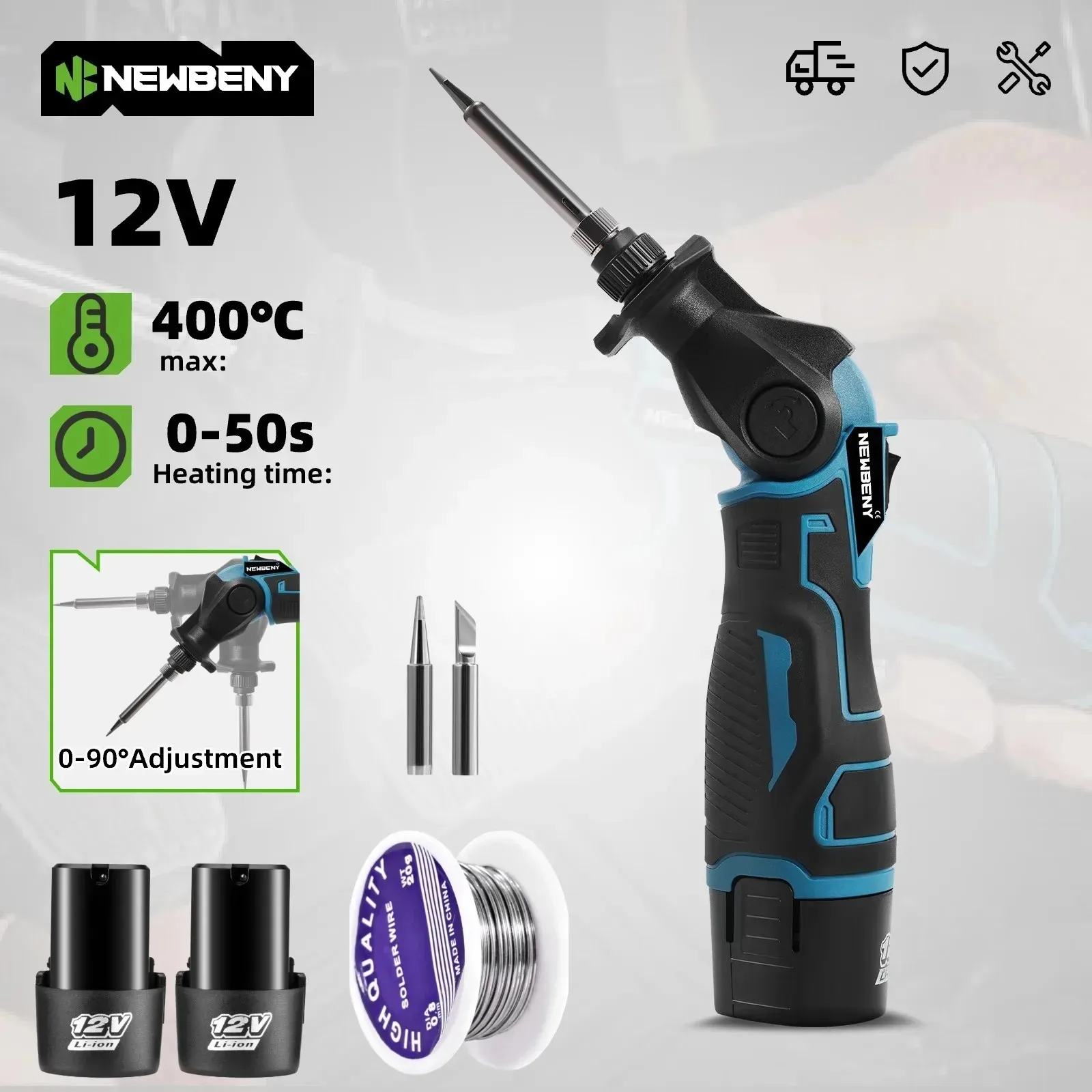 

НОВИНКА: Электрический паяльник-пистолет NEWBENY 30 Вт, термофен, аппарат для сварки горячим воздухом 400 ℃ Температура для 12-вольтовой батареи