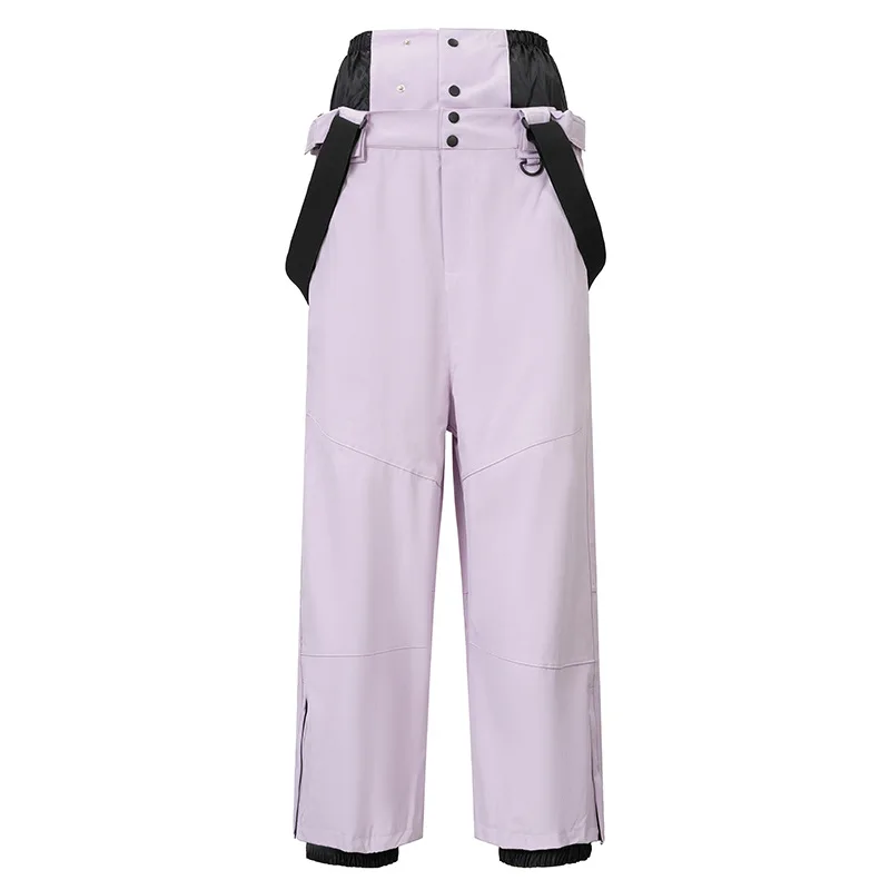 

New Purple Women's Ski Pants, Windproof, Waterproof, Breathable,and Durable. Winter Sports Pants with Detachable Shoulder Straps