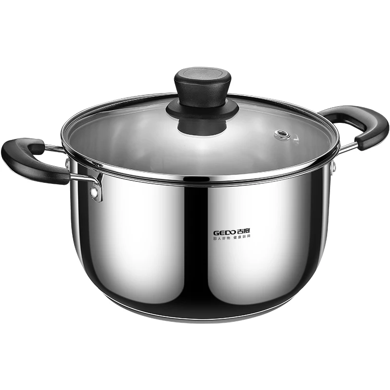 LFGB Certificated Pure 304 Stainless Steel Saucepot 5 Layers Thicken Bottom Budae Jjigae Family Kitchen Instant Noodle Stewpot