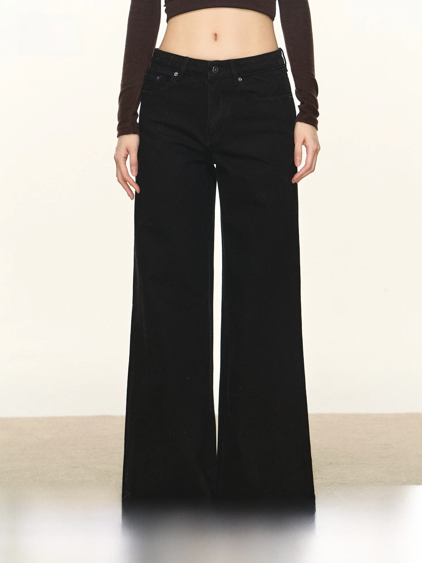 

Bla Flared Straight Leg Jeans Women's Faionable Casual Wide Leg Long Pants Spring New Sle Anna Aneae Casual Loose Fit
