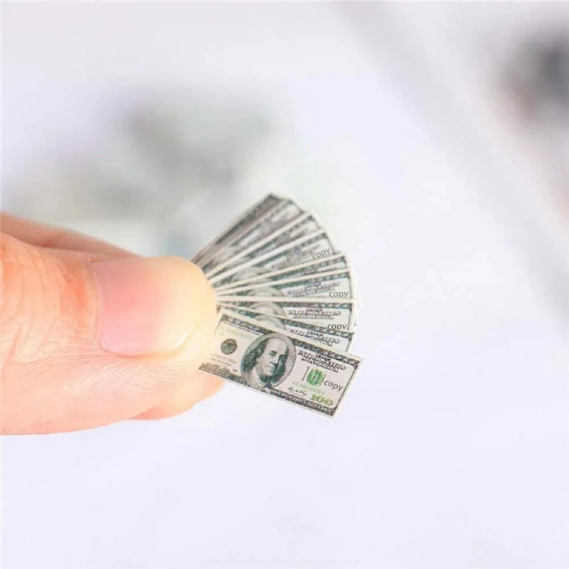 

1:12 Dollhouse mini 500 pieces dollar bills set room decor miniature items offices table decoration & accessories home & garden