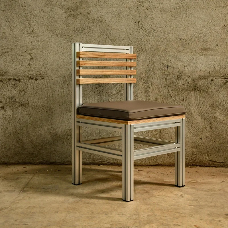 Designer Chair Modular Birch Ocean Panel Aluminum Profile Bar Dining Coffee Shop Back Chair