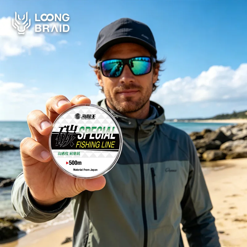 LOONG BRAID Fluorocarbon Coated Fishing Line 500M Saltwater Fluorocarbon Leader Exclusive Line Line Wear Resistant Nylon Line