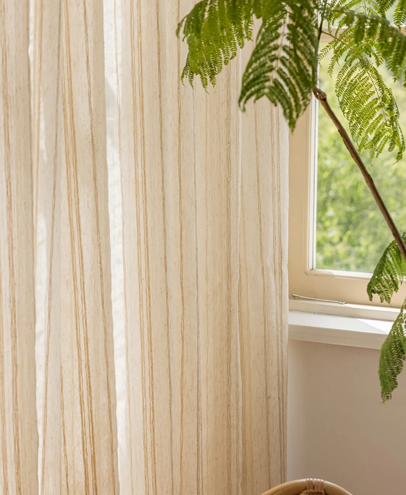 linen striped curtains French Modern living room bedroom study tulle tea room yoga room cotton linen curtains yarn custom size