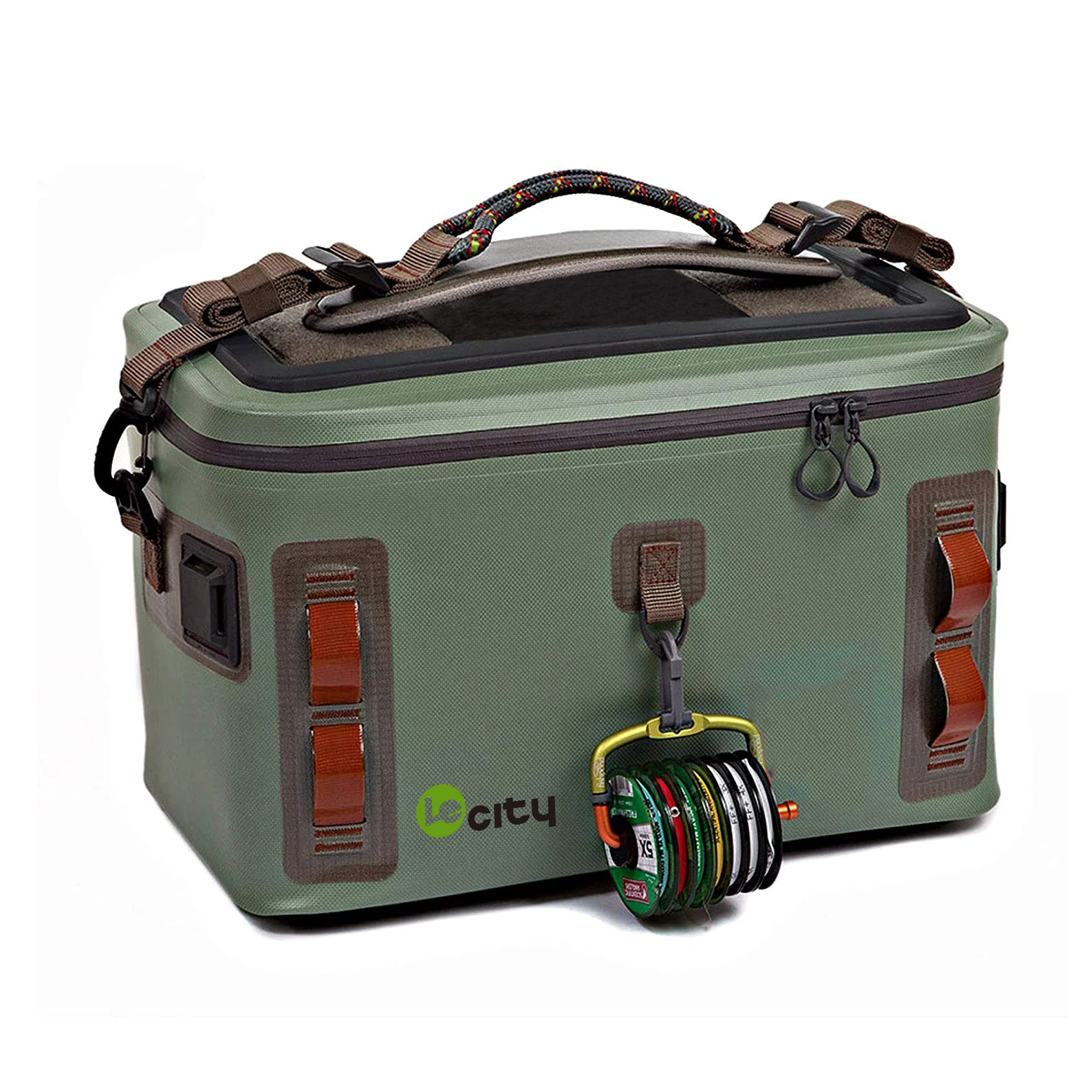 

Waterproof Green Outdoor Tackle Large Box Popular Custom Fishing Bags