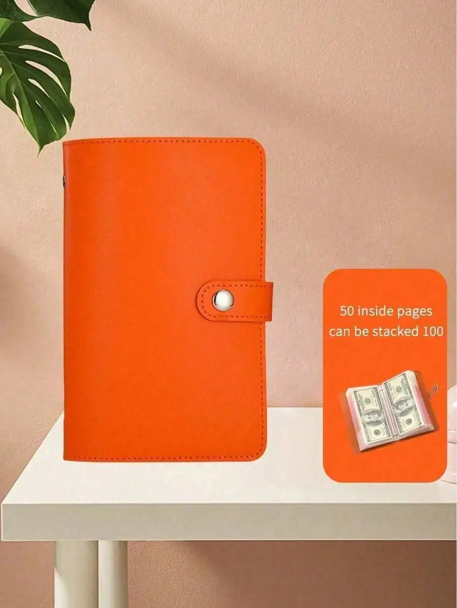 

100 Capacity Cash Storage Notebook With Photo Slots For Bills Stamps Envelope Challenge Organizer