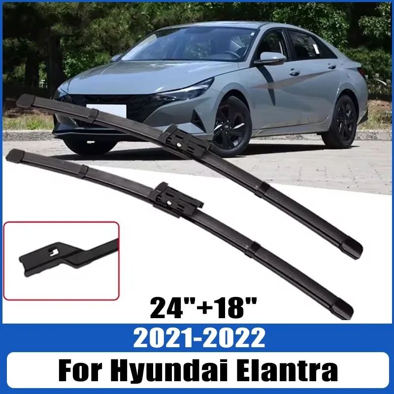 

For Hyundai Elantra 2021 2022 Wiper Front Wiper Blades Windshield Windscreen Window Brush 24"+18" Car Accessories