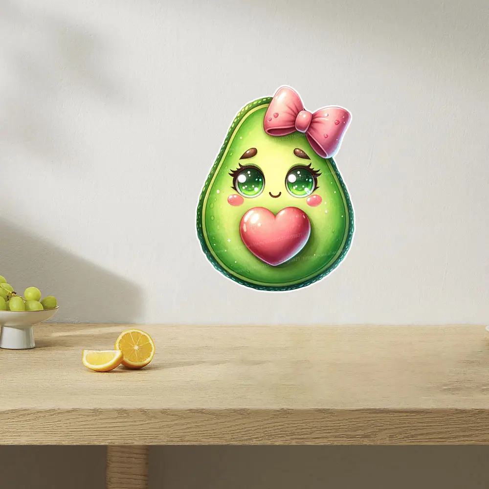 Cute Avocado Fruit Wall Stickers Kitchen Decoration Refrigerator Self-adhesive Waterproof Stickers S191