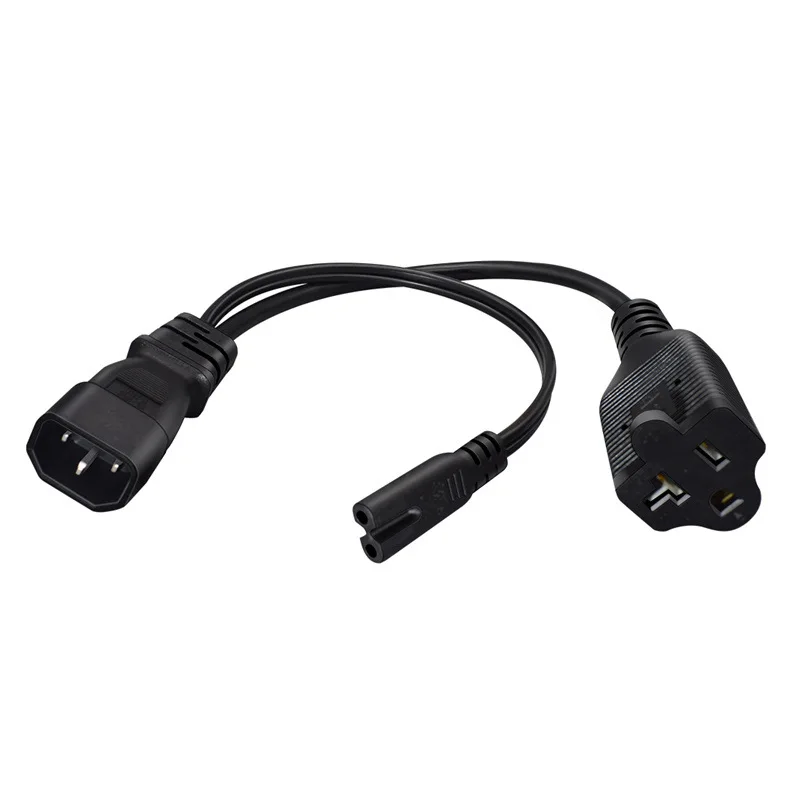 Удлинитель Шнур питания 30 см IEC 320 C14–C7 5-20R Двойная розетка Электрический PDU UPS Кабельный разъем Y Тип Разветвитель Адаптер