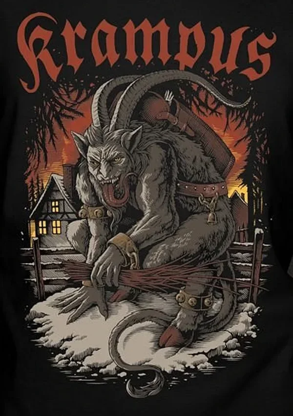 Christmas Monster Krampus T-Shirt 100% Cotton O-Neck Summer Short Sleeve Casual Mens T-shirt Size S-3XL