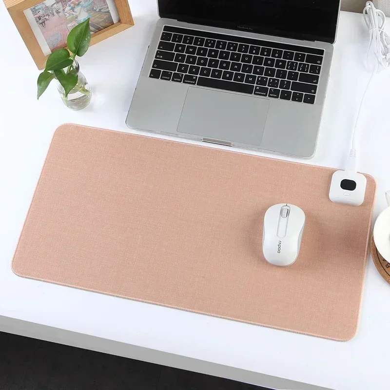 Electric Heat Mouse Pad 52cm Table Mat Temperature Display Heating Pads Mouse Keep Warm Hand for Office Computer Desk Keyboard