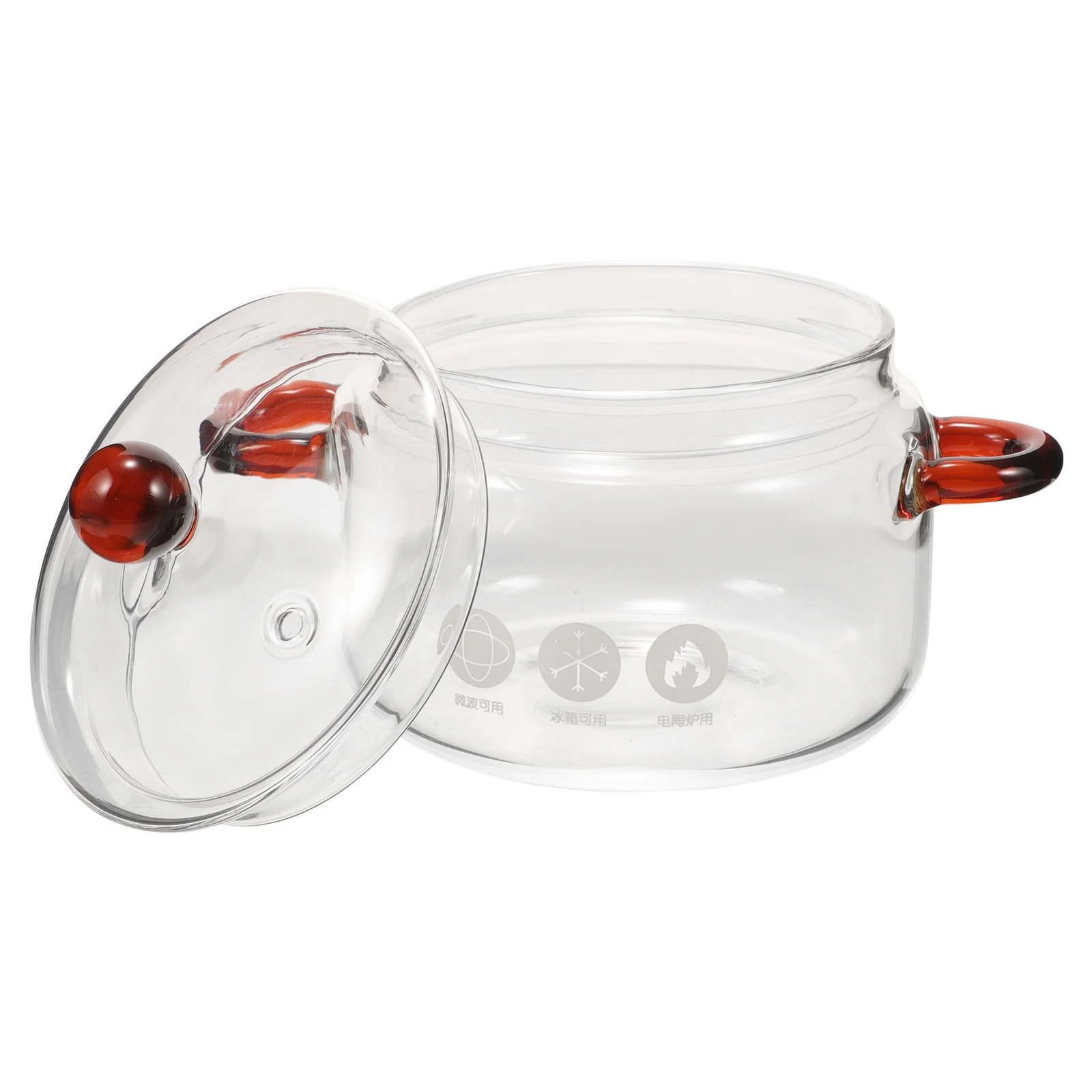 

Soup Pot Saucepan Cooking with Lid Glass Stockpot Cookware Simmer Clear Pots for