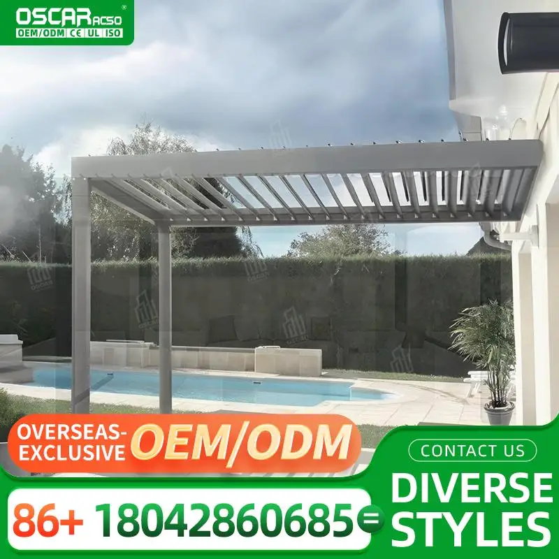 Customized Waterproof Outdoor Aluminum Louvre Roof for Terrace and Garden pergola