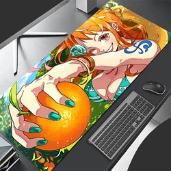 One Piece animation Nami Pattern Locking Edge MousePad Large Mouse Pad Computer Gaming Keyboardpad Rubber Mat Desk GamingCup Mat