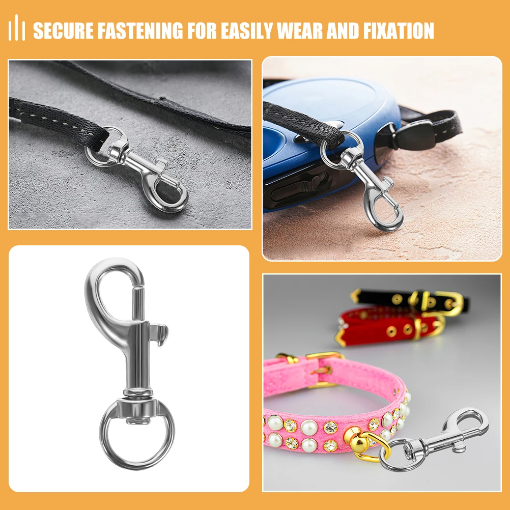 

40Pcs Metal Dog Snap Hooks Stainless Steel Swivel Clasp for Dog Leash Pet Collar Lanyard Keychain Cable Tie-Downs Snap Hook