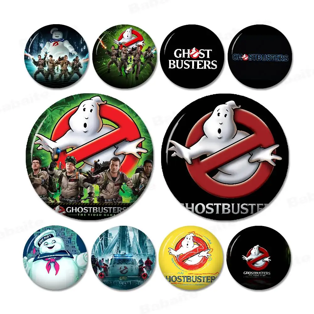 Movie G-Ghostbusters Soft Button Pin Round Metal Badge Lapel Pin Parts Gift Friends Kid Jewelry