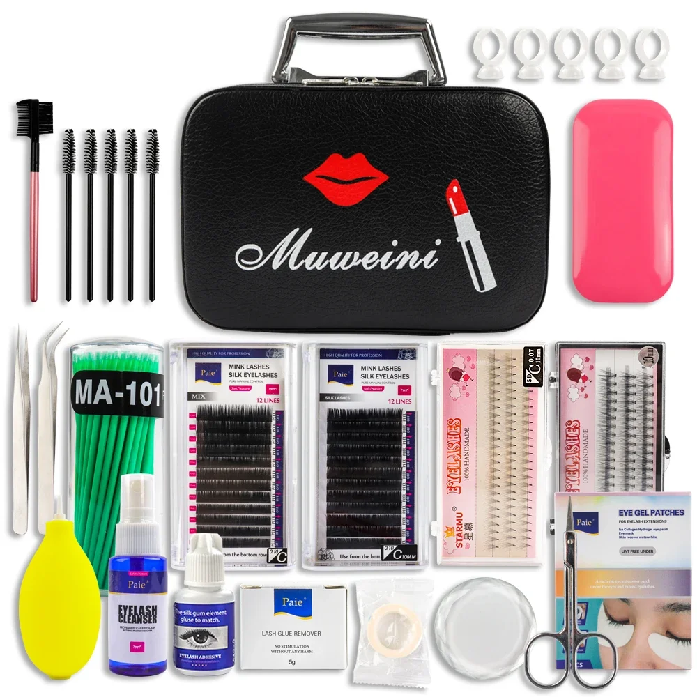 12/14/16/19/22pcs Falsche Wimpernverlängerung Training Kit Übungsmodell Schaufensterpuppe Kopf Pinzette Pinsel Pfropfen Wimpern Kit Makeup Tools Set professionelles Wimpernverlängerungszubehör