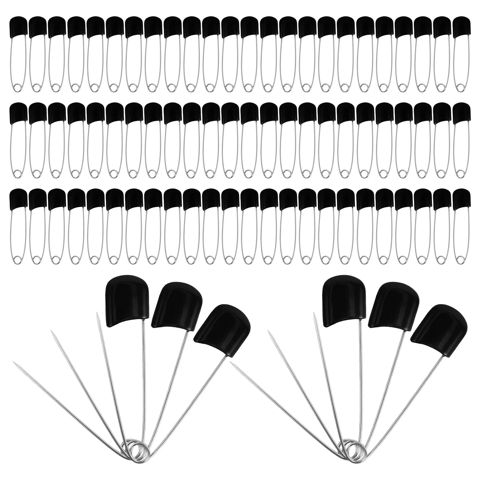 

100pcs Children Safety Pins Heavy Duty Baby Diaper Fasteners Smooth Edges For Blankets Outdoor Multi-Purpose Sewing Craft Pins