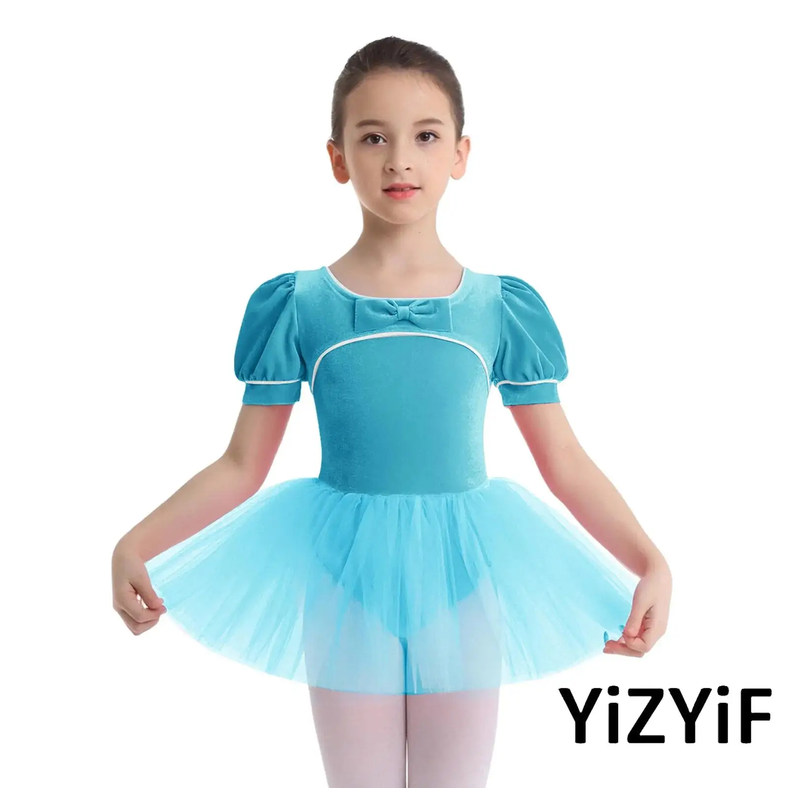 

Kids Girls Figure Skating Dance Dress Lyrical Modern Ballet Latin Dance Costume for Gymnastics Ballroom Prom Dance Performance