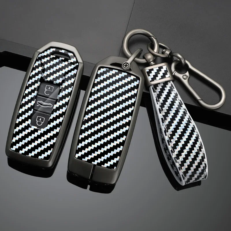 

New Alloy Auto Shell Fob Protector Bag Holder For VW Volkswagen Touareg EL 2019 - 2023 Metal Remote Key Case Cover Accessories