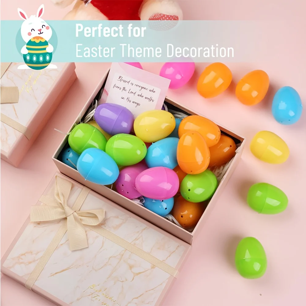 100 Stück Bunte Plastik-Ostereier zum Befüllen, Kinderspielzeug, Geschenkverpackung, Osterparty-Spiel, DIY-Bastelbedarf