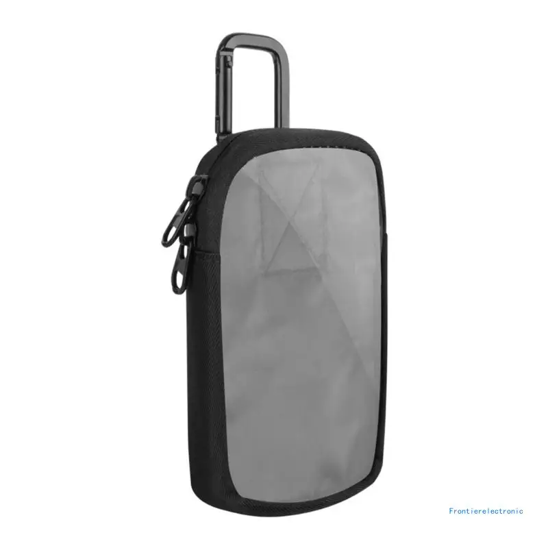 MP3/MP4 Portable Storage Bag with Carabiner and Sticker Tape Convenient Clear Window for Direct Operation Anti bump DropShipping