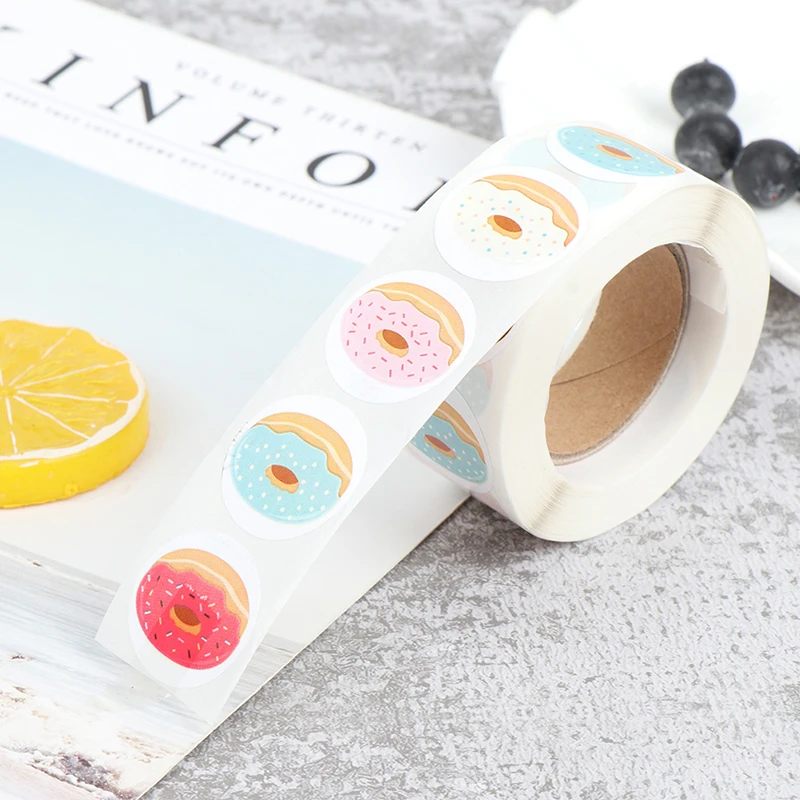 500pcs/roll Donuts Thank You Sticker For Seal Labels Gift Packaging Stationery