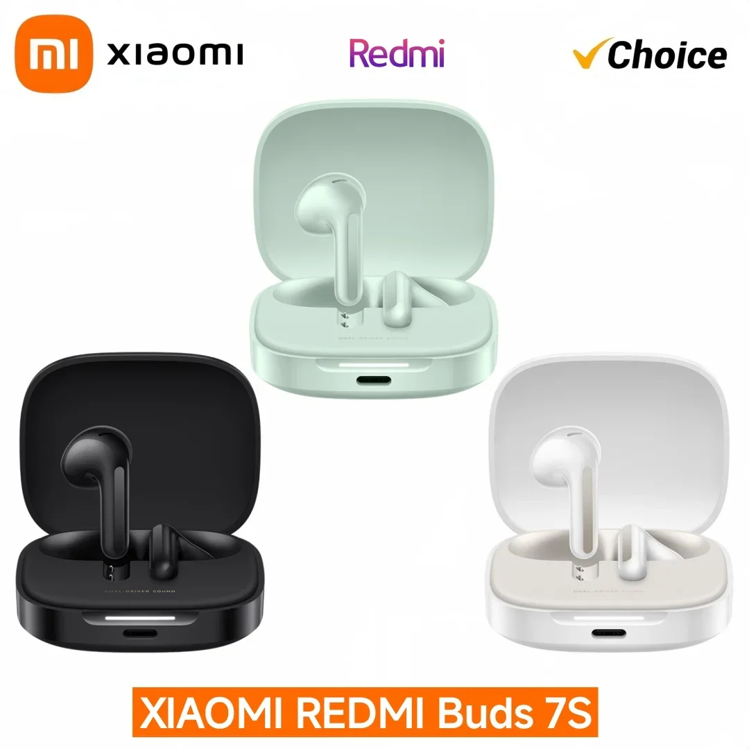

Новинка 2025 года, оригинальные беспроводные наушники Xiaomi Redmi Buds 7S ANC с двумя драйверами, 32 часа, батарея, пространственное аудио, звуковое ID, AI, шумоподавление