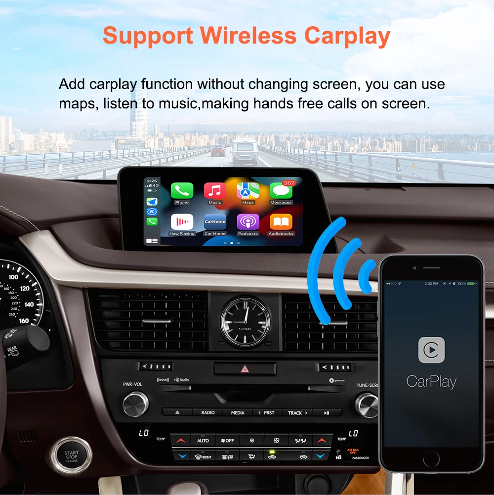 Bonroad Wireless CarPlay Android Auto Modul für Lexus NX RX IS ES GS RC CT LS LX LC UX GX 2014-2019 Mirror Link Airplay Decoder – Detail 6